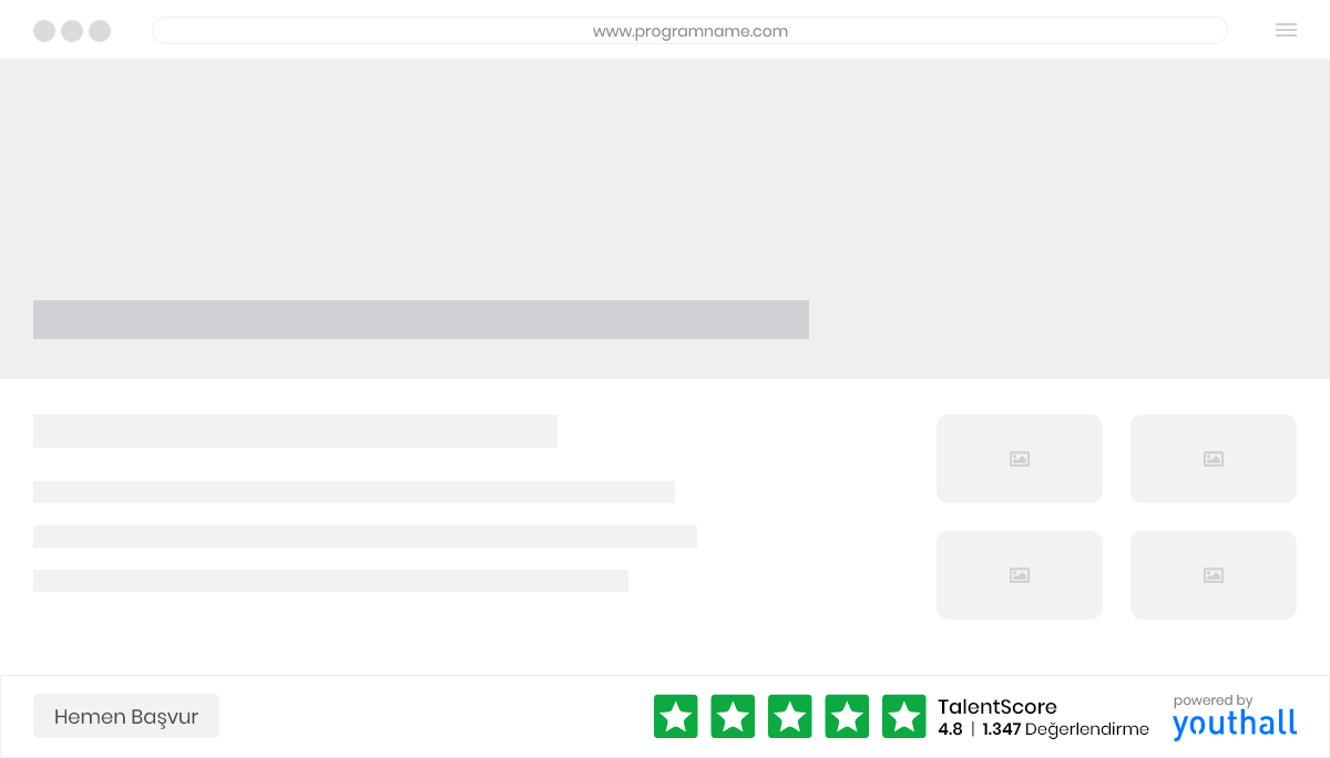 Talent Score - Yetenek Programı Web Sitesi - Youthall